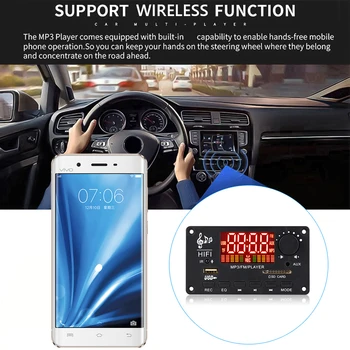 12 В Bluetooth-совместимая Плата Декодера 5,0 100 Вт Усилитель Плата Декодирования Mp3 Цветной Экран Wma Wav Mp3-Плеер с Дистанционным Управлением