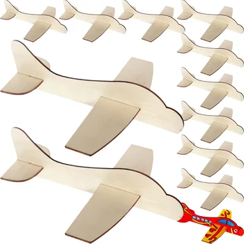 12 Шт Пустой деревянный самолет Развивающие игрушки Самолет детская модель Деревянная сборка ребенка