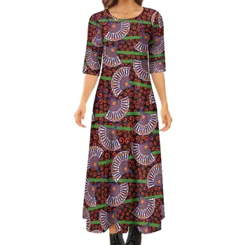 2023 Весна /лето Новый дизайн Модное повседневное платье Женское Макси Платье На заказ Карта Африканского искусства Ретро Вечеринка
