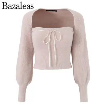 2023 Комплект топов с галстуком-бабочкой от bazaleas store traf, Осенний элегантный Кардиган Hot Sweet из 2 предметов + Официальная шикарная женская одежда