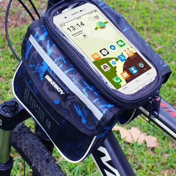 6,2-дюймовая водонепроницаемая велосипедная сумка с сенсорным экраном Передняя рама Съемный верхний чехол для мобильного телефона Велосипедная сумка MTB Аксессуары для горных велосипедов