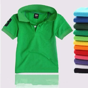 90-160 см Детские Летние футболки с коротким рукавом для мальчиков И девочек Многоцветная Красная Зеленая Темно-синяя хлопковая трикотажная футболка из Джерси