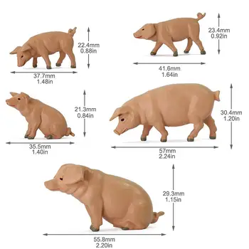 Evemodel 15шт Масштабная модель свиньи животные 1:25 Раскрашенные свиньи ПВХ Железнодорожный пейзаж