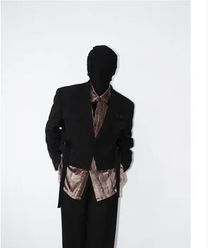 G08551 Модные мужские пальто и куртки 2023, роскошная одежда для подиума известного бренда, европейский дизайн, стиль вечеринки, мужская одежда
