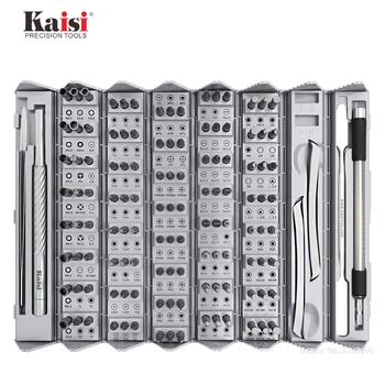 Kaisi K-8128 Набор магнитных прецизионных отверток 128 в 1 для обслуживания телефонов и ноутбуков, набор инструментов для ремонта водонепроницаемого болта