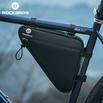 ROCKBROS B112 Велосипедная треугольная сумка на раму, светоотражающая велосипедная сумка на раму большой емкости, аксессуары для шоссейных велосипедов MTB с множественной фиксацией