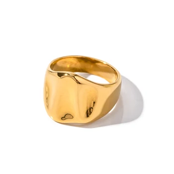 Youthway 2023 Широкое кольцо с молотком из нержавеющей стали для женщин с текстурой металла, Модные Романтические украшения, Праздничный Подарок