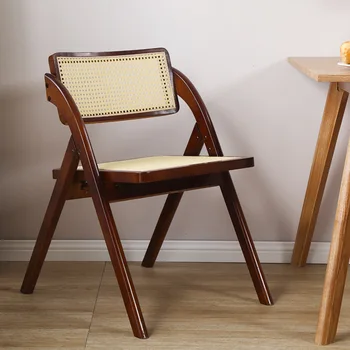 Акцентный ротанговый стул для столовой гостиной, деревянный современный стул, уличная ленивая кухня, минималистичная мебель в скандинавском стиле Sillas Para Comedor