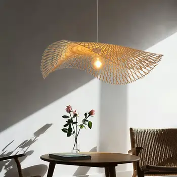 Бамбуковый подвесной светильник ручной работы для декора кухни ресторана