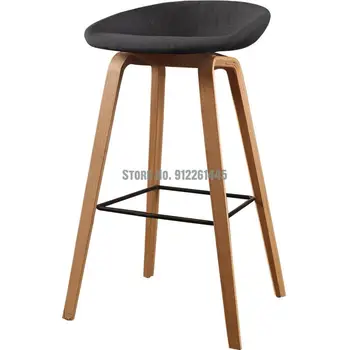 Барный стул Nordic modern simple стойка регистрации, барный стул кассира, высокий табурет для креативной гостиной, бытовой высокий табурет из массива дерева