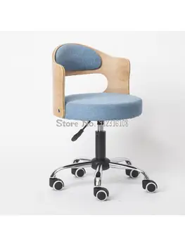 Барный стул бытовой подъемный вращающийся стул со спинкой из цельного дерева стул для маникюрного салона барная скамья круглый стул для салона красоты