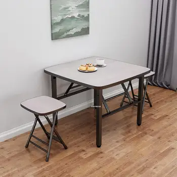 Бытовой складной обеденный стол Бытовая мебель для небольших квартир Ресторанные столы Простой современный складываемый дизайн обеденных столов