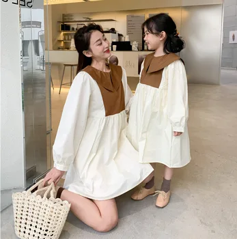 Весенние женские платья 2023 года, одинаковая одежда для мамы и малышки, одинаковые платья для мамы и дочки, корейская детская одежда