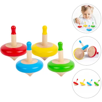Деревянный игровой набор из 4 предметов, портативная игрушка с гироскопом, интересные детские игрушки, Игрушки для детей