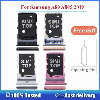 Для Samsung Galaxy A80 A805 2019 Слот для держателя SIM-карты, лоток для двух Sim-карт с инструментом для извлечения штифта, запасные части