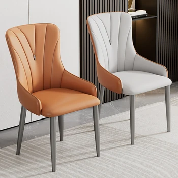 Европейский удобный обеденный стул Легкий роскошный домашний обеденный стул Дизайнерский стул с мягкой спинкой