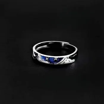 Европейское и американское новое кольцо из титановой стали Blue Star, модное хип-хоп персонализированное простое кольцо с клеем для мужчин, открывающее вечеринку.