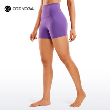 Женские байкерские шорты CRZ YOGA ButterLuxe 4 дюйма для тренировок с высокой талией, волейбола, спортивных шорт для йоги из спандекса