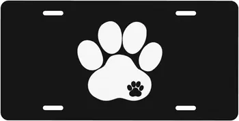 Забавный номерной знак с собачьей лапой, след животного, Декоративный передний номерной знак автомобиля, Алюминиевый номерной знак новинки для 6 X 12 дюймов