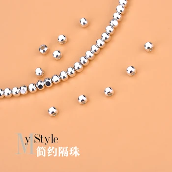 квадратные бусины из стерлингового серебра 10шт S925 ручной работы, плетеный браслет, ожерелье, аксессуары для женщин