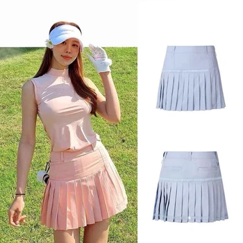 Корейская женская короткая юбка для гольфа, повседневная модная Универсальная юбка-полукомбинезон, Темпераментная плиссированная юбка, Спортивная короткая юбка с антибликовым покрытием