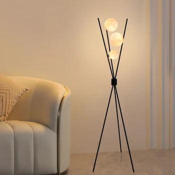 Креативный дизайн спальни в скандинавском стиле, простые лампы, модный торшер moon, кабинет, гостиная, современные лампы