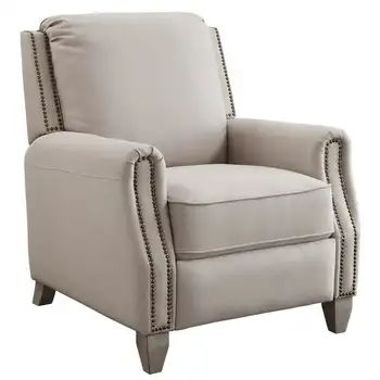 Кресло с откидной спинкой для сада, обивка из темно-серой ткани