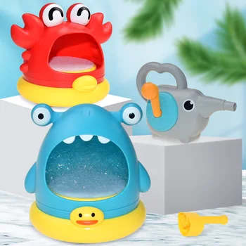 Машина для выдувания мыльных пузырей Игрушка для ванны с акулой и крабом Детская игрушка для игр на открытом воздухе Машина для производства пены для выдувания воды Игрушка для ванны