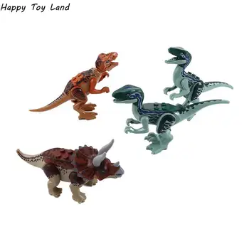 Мир Юрского периода 2 Строительные блоки Фигурки динозавров Кирпичи Tyrannosaurus Indominus I-Rex Собрать Детские игрушки Рождество