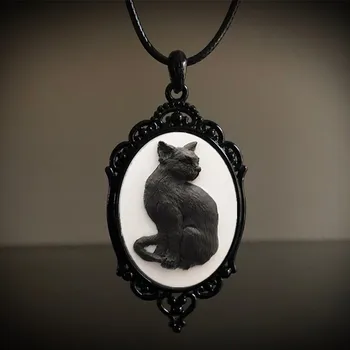 Модное готическое металлическое ожерелье с подвеской в виде тыквы с черным котом на Хэллоуин для женщин, милые, крутые украшения в стиле личности, трендовые ювелирные изделия