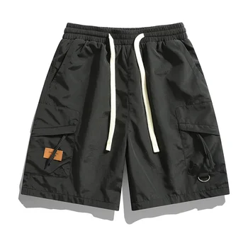 Мужские спортивные шорты для бега в Корейском стиле 28-50 дюймов, Черные Шорты, Быстросохнущие, Летние Повседневные Мужские брюки с большим карманом, Trouers