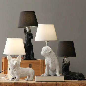 Настольные лампы для спальни детская тумбочка в стиле арт-деко щенок животное вело тумбочка Нордик дизайнерский обеденный стол свет 220V
