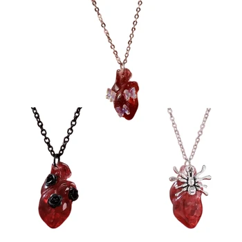 Ожерелье с подвеской в виде готического сердца, цепочка на ключицы, ожерелье-ошейник на Хэллоуин, ювелирные изделия