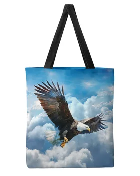 Орел, парящий в небе над облаками, женская сумка для покупок большой емкости, женские сумки через плечо, студенческие сумки