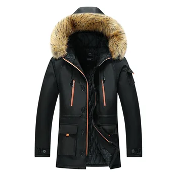 Осенью и зимой добавьте хлопка и утеплите мужские куртки средней длины с меховым воротником и капюшоном, повседневную одежду на подкладке, пальто, сохраняющее тепло