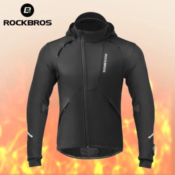 Официальная зимняя куртка Rockbros, Ветрозащитная велосипедная куртка, одежда для велоспорта, теплая велосипедная одежда, теплая куртка