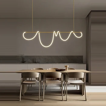 Подвесные светильники в стиле ар-деко со светодиодной подсветкой: золотистый, серебристый минимализм, подвесные светильники, люстра для гостиной - Illuminate