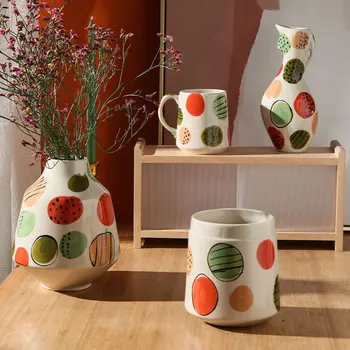 Портативный красивый цветочный набор с креативными керамическими вазами ручной работы для украшения гостиной и дома