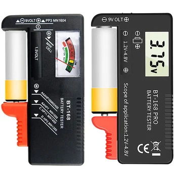 Портативный цифровой тестер заряда батареи BT-168D, черный Цифровой измеритель заряда батареи, функциональный тестер заряда батареи