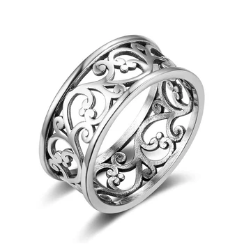 Простое женское кольцо, Винтажные кольца с полым цветком и лозой, женские аксессуары, подарок ювелирной вечеринке для девочек
