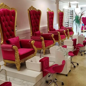 Роскошное Розовое Кресло для массажа и педикюра без сантехники с откидывающейся спинкой, спа-трон для ногтей, кресло для педикюра Queen и маникюрное кресло для маникюра
