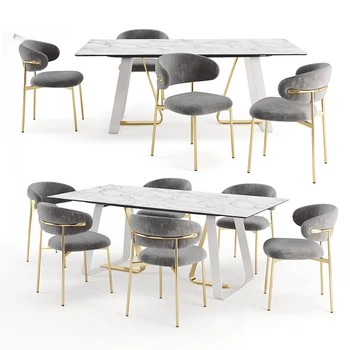 Роскошный обеденный стул Nordic Light, Современная минималистичная мебель со спинкой, Кованое железо, Разноцветные обеденные стулья из пены с эффектом памяти