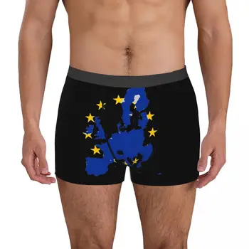 Сексуальный флаг Карта Европейского Союза Классические мужские трусы-боксеры Осенние Носимые с графическим рисунком Smalls R301 Humor Graphic