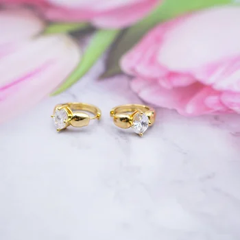 серьги Для женщин Модные ювелирные изделия Золотого, серебряного цвета, Обручальное кольцо с золотым Цирконием, Роскошная свадебная серьга с круглым кристаллом и камнем