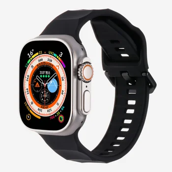 Силиконовый ремешок Для часов Для Apple Watch Ultra 49 мм 45 мм SE 44 мм 42 мм Браслет для iWatch Серии 3 4 5 6 7 SE 8 Браслет