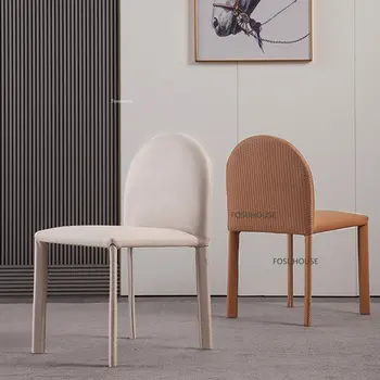 Скандинавские обеденные стулья из искусственной кожи, Кухонная мебель, Обеденный стул, Индивидуальность, Дизайнерская спинка, Ресторанные обеденные стулья