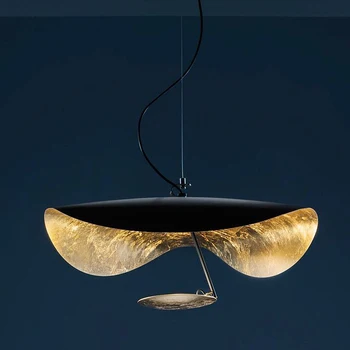 Скандинавские Светодиодные подвесные светильники для гостиной, ресторана, Ультратонкие подвесные светильники, люстры с летающими дисками из черного золота