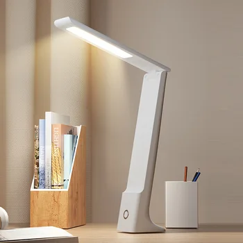 Складная настольная лампа, заряжаемый USB светодиодный настольный светильник с 3 сменами цветов и затемнением, регулируется на 180 ° для использования