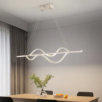 Современная простая светодиодная люстра для столовой Кухни гостиной спальни Подвесной светильник с дистанционным управлением Дизайнерский подвесной светильник