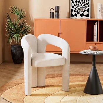 Современные обеденные стулья с роскошной спинкой в скандинавском стиле, Минималистичная Повседневная домашняя мебель, Мягкая губка для макияжа, мебель для гостиной